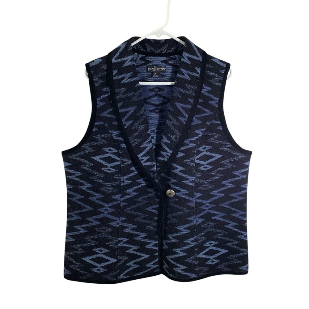 Pendleton Navy & Light Blue Geometric Knit Vest